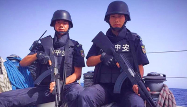 Chinese troops with weapons in Myanmar’s Rakhine state